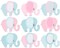 Gender Reveal Baby Shower Pink and Blue Elephants Designer Strips - Edible Cake Side Toppers (3 Strips)